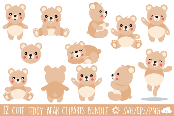 Adorable Teddy Bear Vector Bundle: Crafting Comfort in Design