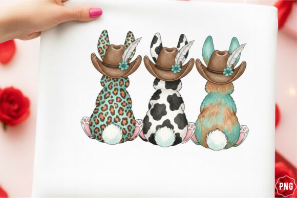 Charming Western Easter Bunny PNG for Spring Projects