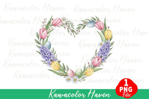 Designing with Heart: The Easter Flowers Heart Shaped Wreath Png