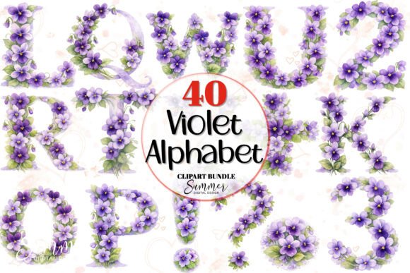 Designing with the Violet February Birth Flower Alphabet