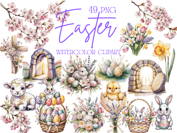 Easter Watercolor Clipart Bundle: A Fresh Take on Spring Design