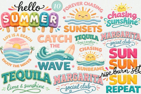 Faux Yarn Summer PNG: A Textured Toolkit for Warm-Weather Designs