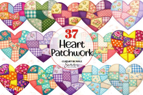 Heart Patchwork Stitched Fabric Clipart: A Creative Toolkit