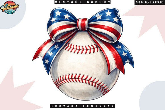 Patriotic Baseball Brushstroke PNG for Authentic Americana Design