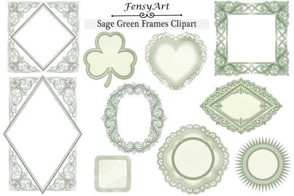 Sage Green Frames Clipart: Your Go-To Design Asset