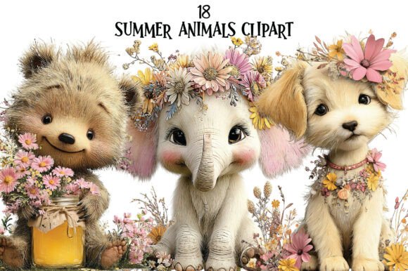 Sweet Summer Animals Clipart PNG: Your Design Toolkit