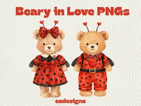 Sweeten Your Designs: A Valentine Teddy Bear PNG Bundle
