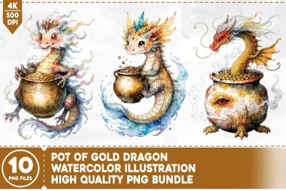 Unleash Creative Fire: The Pot of Gold Dragon PNG Bundle