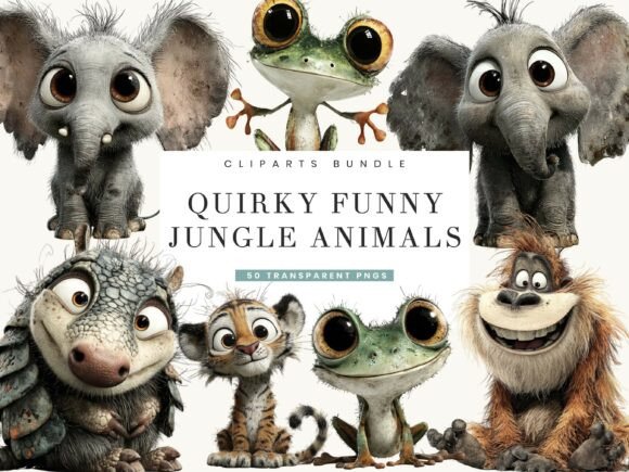 Watercolor Quirky Funny Jungle Animals: A Creative Toolkit
