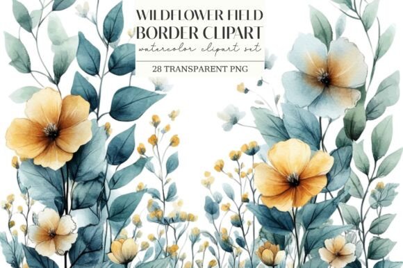 Wildflower Field Border Clipart: Elevate Your Designs Naturally